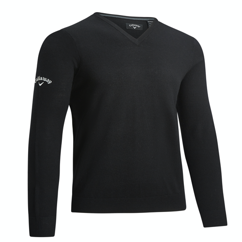 CALLAWAY GENT'S V-NECK MERINO GOLF SWEATER WITH EMBROIDERY TO 1 POSITION