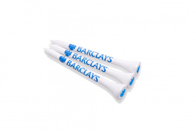 54MM WHITE BAMBOO GOLF TEES PRINTED 2 COLOURS IN THE CUP AND 2 COLOURS ON THE SHANK