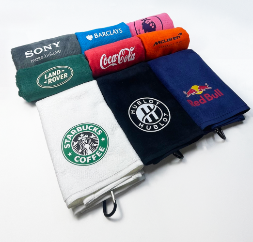 VELOUR PRINTED TRI-FOLD GOLF TOWEL