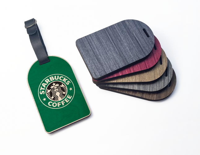 WOODEN PLY LUGGAGE TAG - DESIGN 3