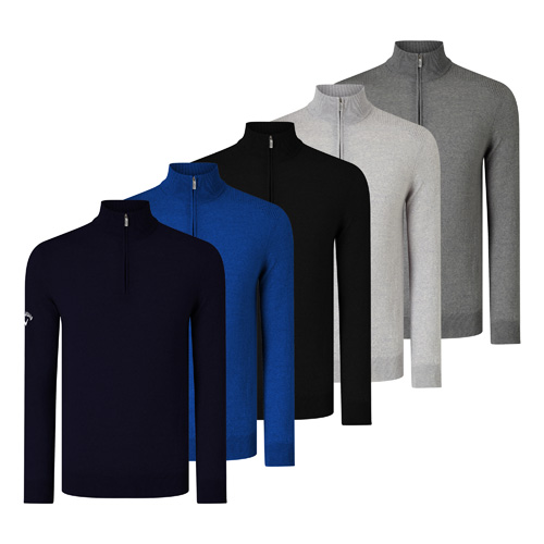 Long Sleeve Sweater Callaway Ribbed 1/4 zip Merino Sweater CGGS80Z3 