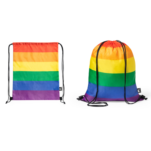 RPET Multicoloured Rainbow Drawstring Backpack