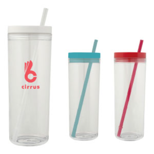 Clear Drinking Bottle with Straw