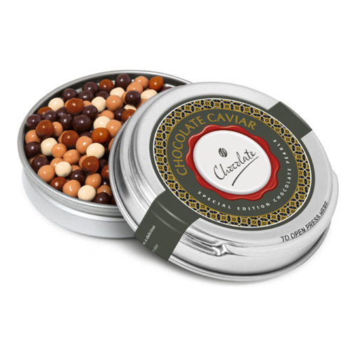 Silver Caviar Tin Special Edition Chocolate Pearls