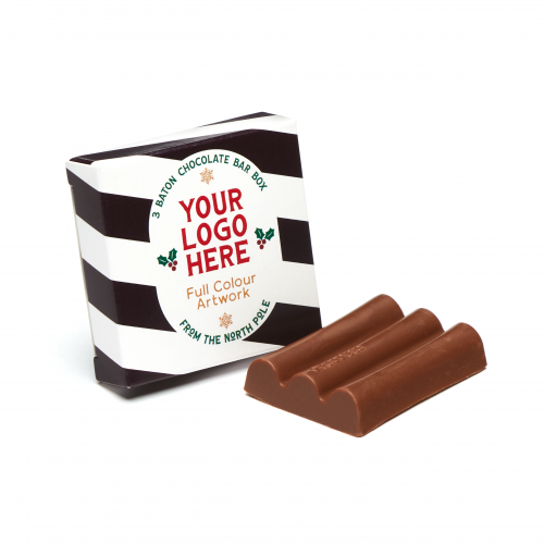 Winter Collection - Eco 3 Baton Bar Box - Milk Chocolate³