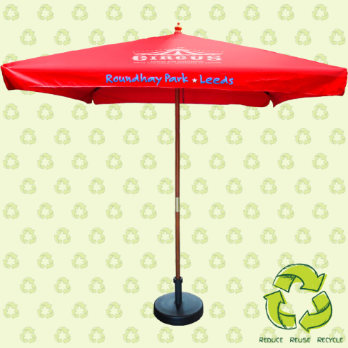 2m Square Wooden Eco Parasol