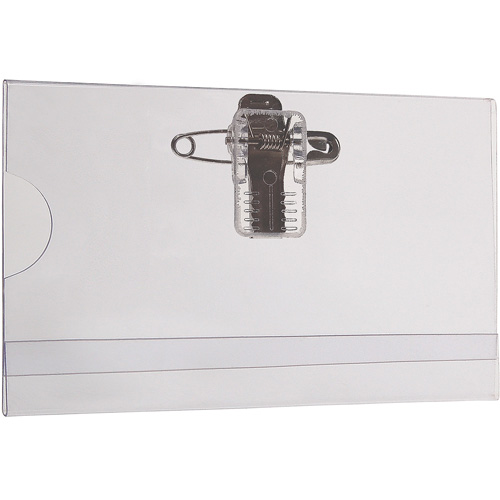Side Loading Clear Card Holder, dual pin/clip fitting 92X58mm 