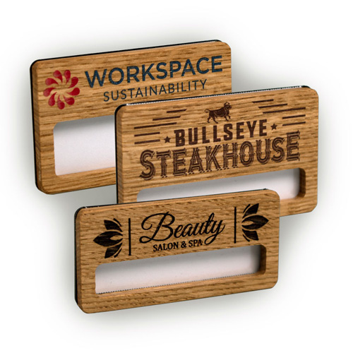 Reusable Wood Faced Window Badges