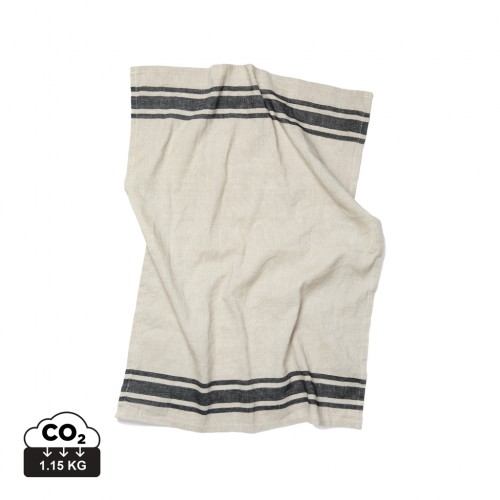 VINGA Lima linen blend kitchen towel in Black
