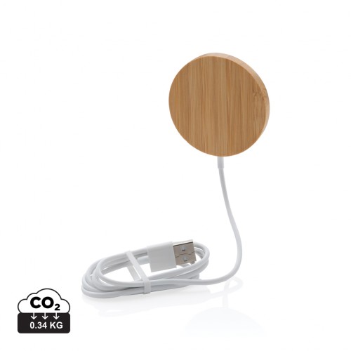 10W bamboo magnetic wireless charger in 