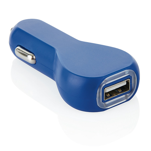 USB car charger, blue