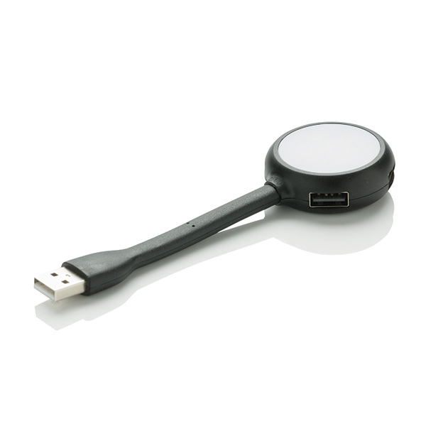 USB hub and light, black