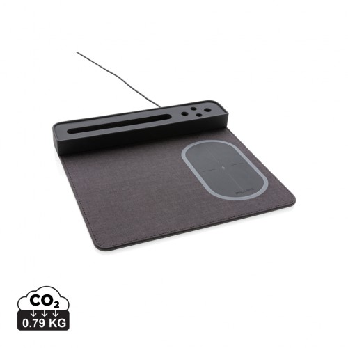 Air mousepad with 5W wireless charging and USB in Black
