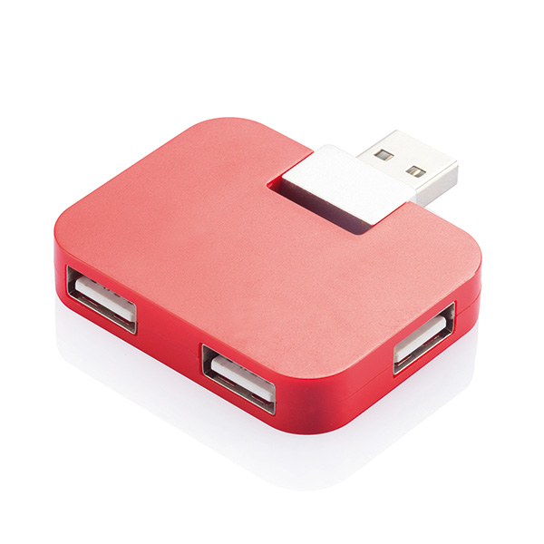 Travel USB hub, red