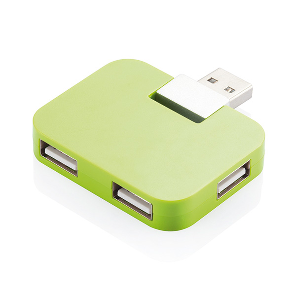 Travel USB hub, green