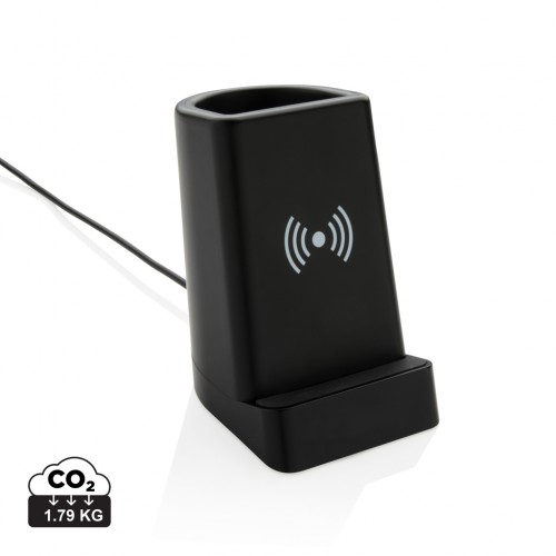 Light up logo 5W wireless charging pen holder in 