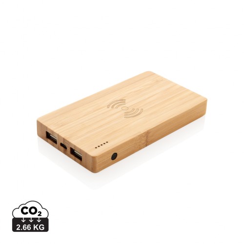 Bamboo 4.000 mAh wireless 5W Powerbank in 