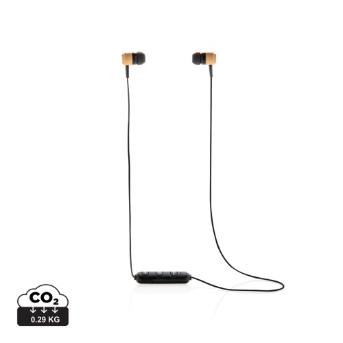Bamboo wireless earbuds in Brown