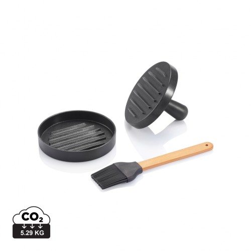 BBQ set with hamburger press and brush in 