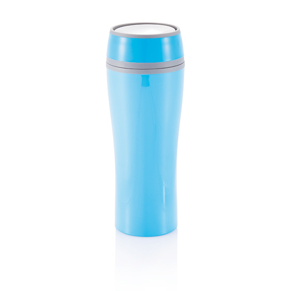 Double wall push mug, blue