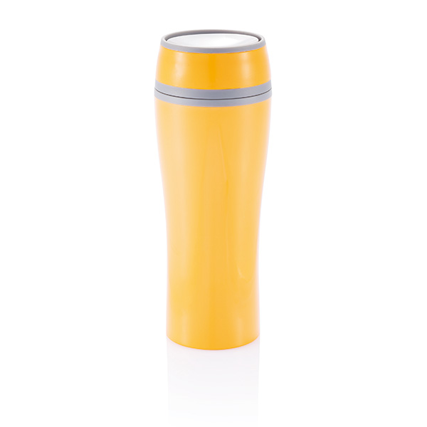 Double wall push mug, orange