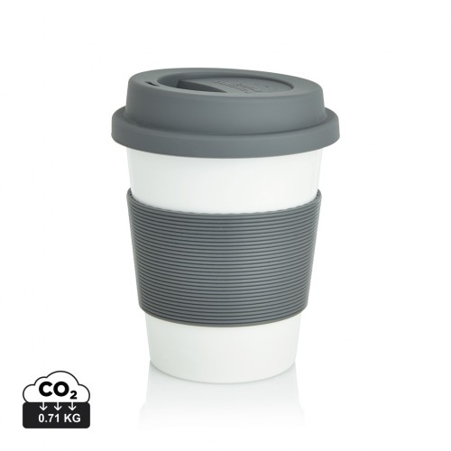 PLA coffee cup, white/grey