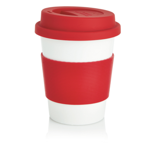 PLA coffee cup, white/Red