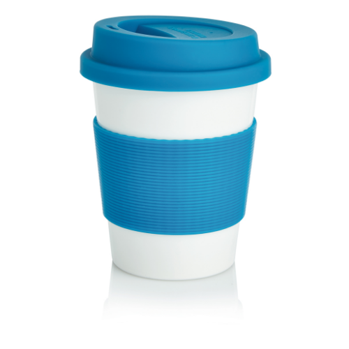 PLA coffee cup, white/blue