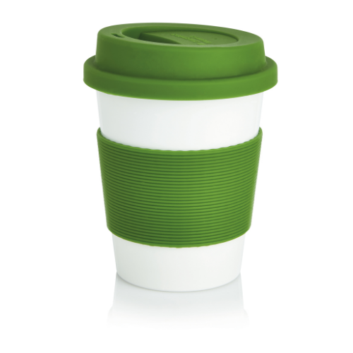 PLA coffee cup, white/Green