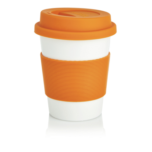 PLA coffee cup, white/Orange