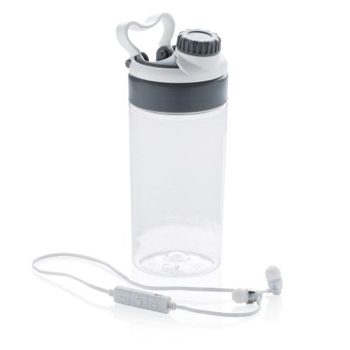 Leakproof bottle with wireless earbuds