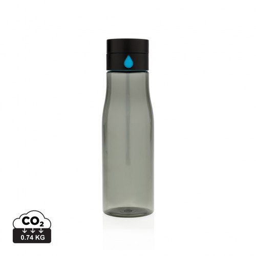 Aqua hydration tracking tritan bottle in Black