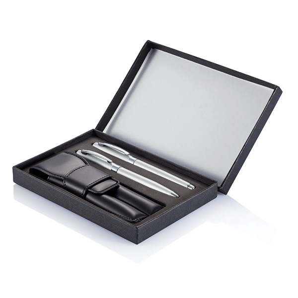 Hyperion pen set, silver/black