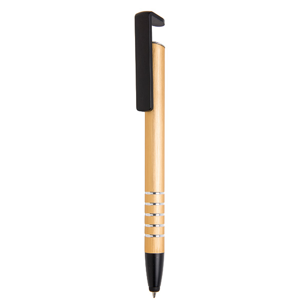 Aluminium stylus pen with phone stand, golden
