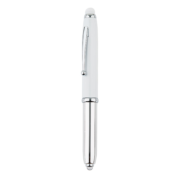 3 in 1 pen with led, white