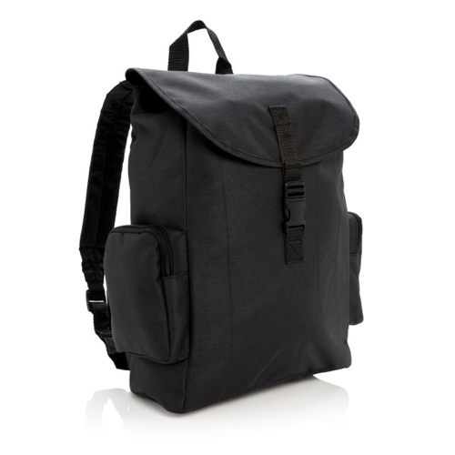 15” Laptop backpack with buckle, black