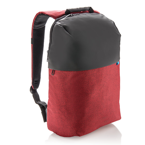 Popular duo tone laptop backpack, red/black