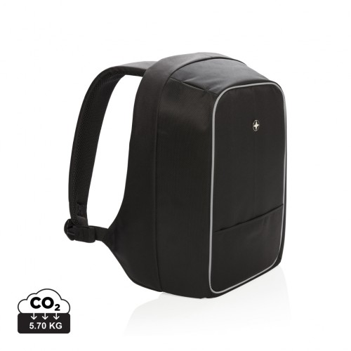 Swiss Peak anti-theft 15.6” laptop backpack in Black