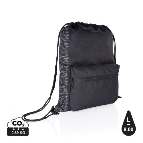 AWARE™ RPET Reflective drawstring backpack in 
