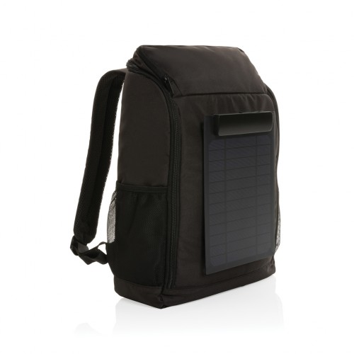 Pedro AWARE™ RPET deluxe backpack with 5W solar panel in 