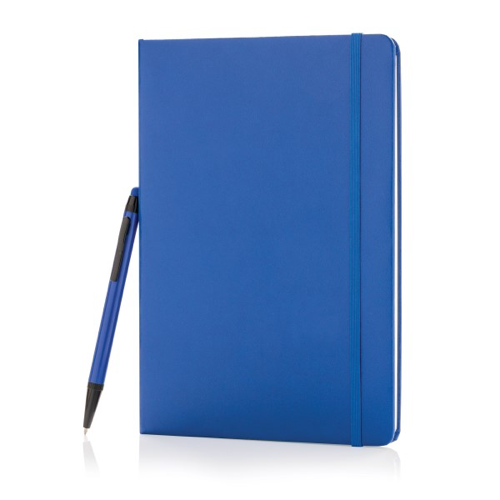 Standard hardcover A5 notebook with stylus pen, royal blue