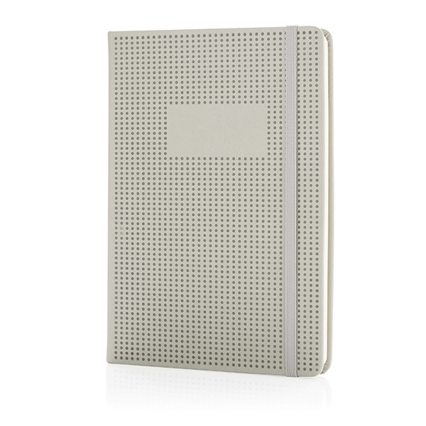 Deluxe hollowed hardcover PU notebook, grey