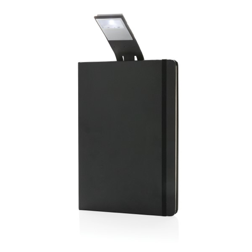 A5 Notebook & LED bookmark, black