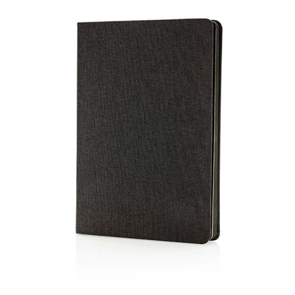 Deluxe fabric notebook with black side, black