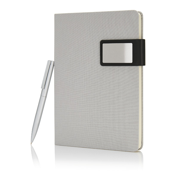 A5 Prestige notebook set, silver