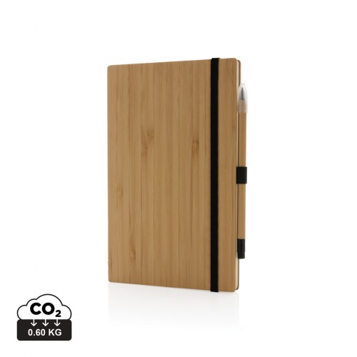 Bamboo notebook and infinity pencil set in 
