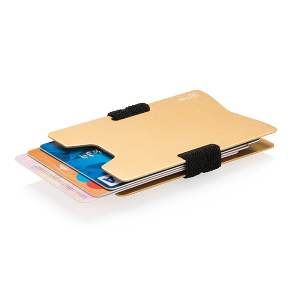 Aluminium RFID anti-skimming minimalist wallet, gold