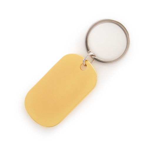 Promotional Metal Dog Tag Style Keyring in 