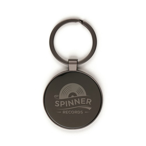 Sleek Gun Metal Circular Keyring