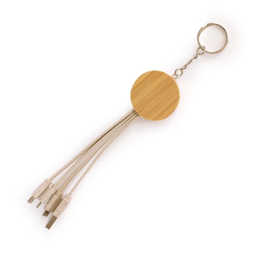 Branded Round Bamboo And Wheat Straw Charger in Natural